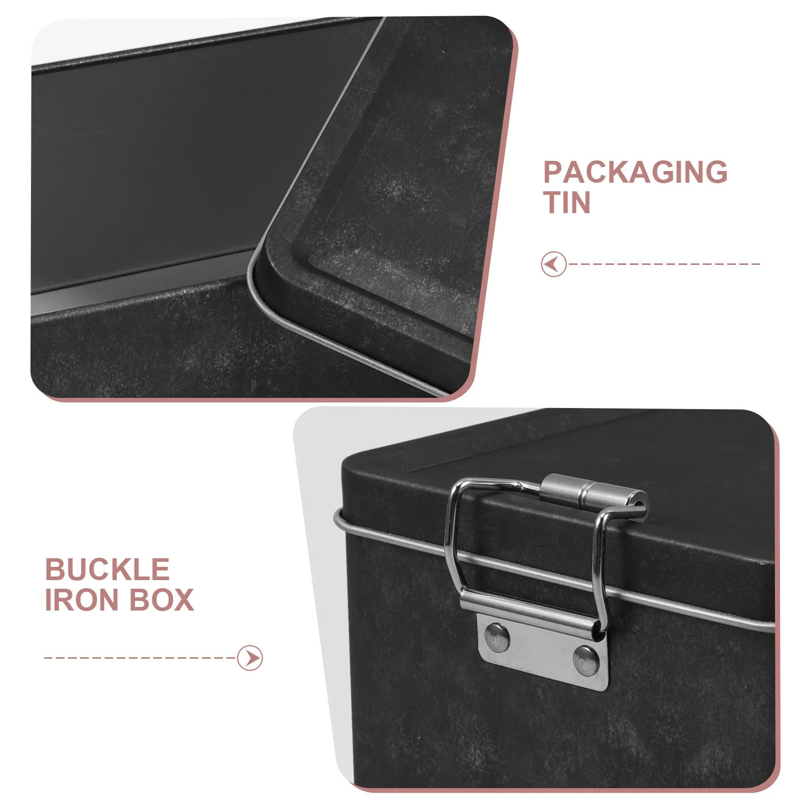 Iron Rectangular Tin Case with Lid Heavy Duty Food Storage for Kitchen Counter Halloween Thanksgiving Decorative Jars with Lids