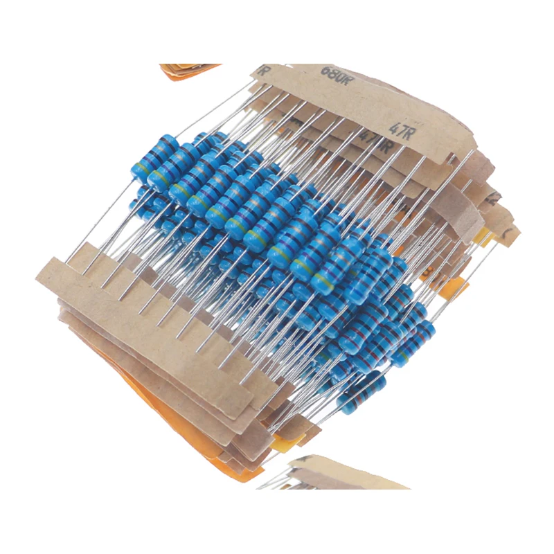 740pcs 37 Kinds 10Ω~1MΩ Value 5% 1/4W Carbon Film Resistor Assorted Kit 20pcs Each Value with samples pack