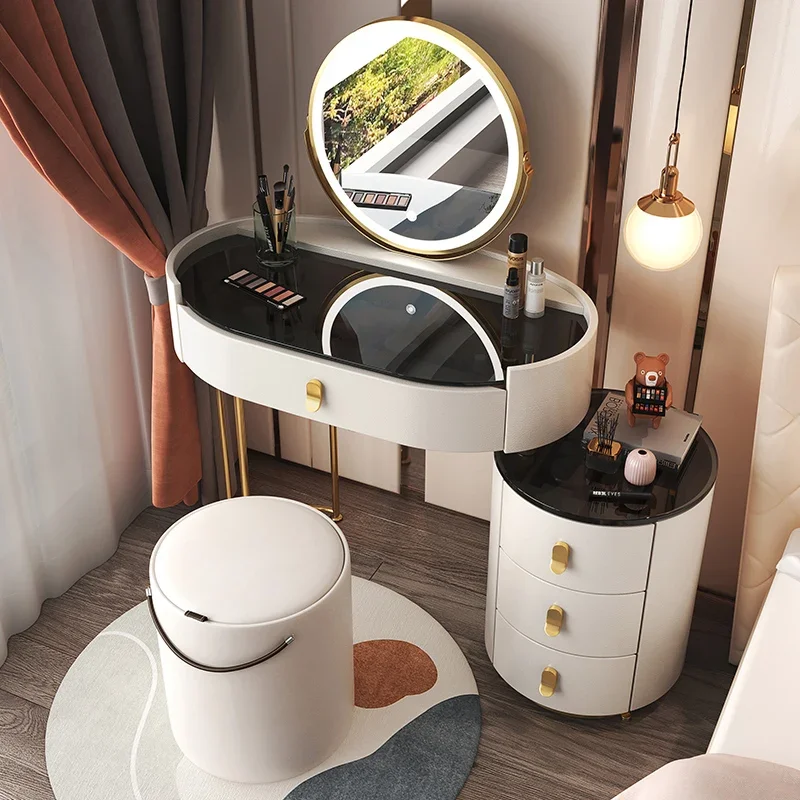 

Mobile Dressing Table Desk Coffee Drawers Mirror White Desk Makeup Bedside Storage Comodas Con Cajones Bedroom Furniture