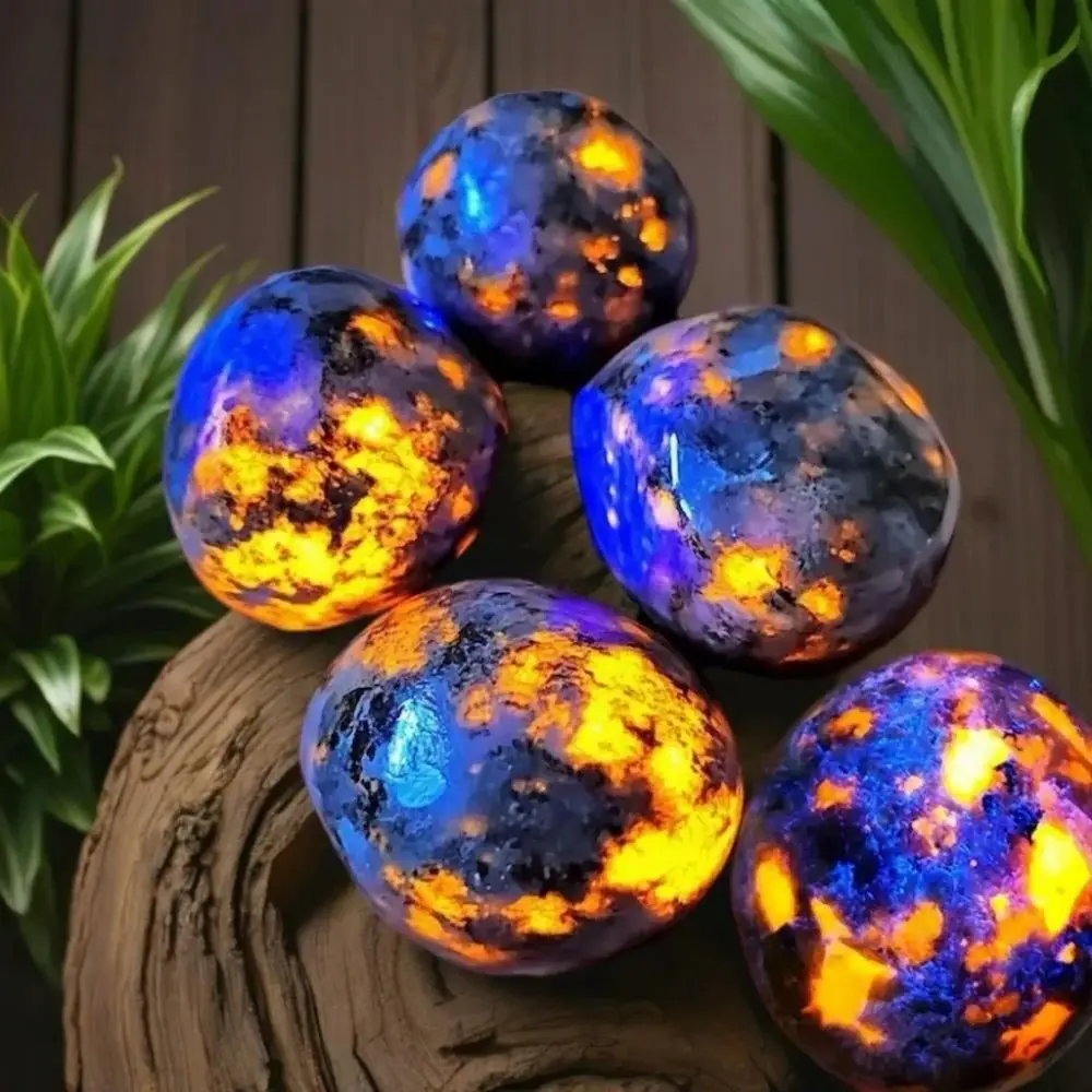 Natural Yooperlite Flame Stone Crystal Tumbled Stones Particle Polished Surface for Home Aquarium Garden Decor Festive Gifts
