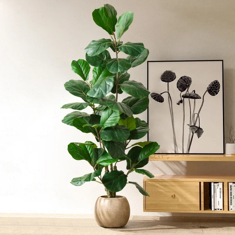 fake plants, fir leaves, high-end light luxury living room decoration, large bionic potted plants, indoor bonsai ornaments