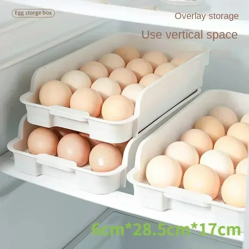 Automático rolamento Egg Rack Suporte, ovo Organizador Roll, geladeira Egg Dispenser, Storage Box, Cozinha Use, 1Pc