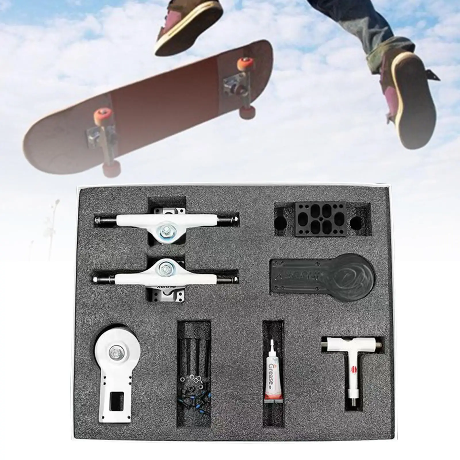 

Skateboard Truck for Skateboarders Aluminum Alloy Double Rocker Skate Wheel Skateboard Pad Silent Bearing Skateboard Hardware