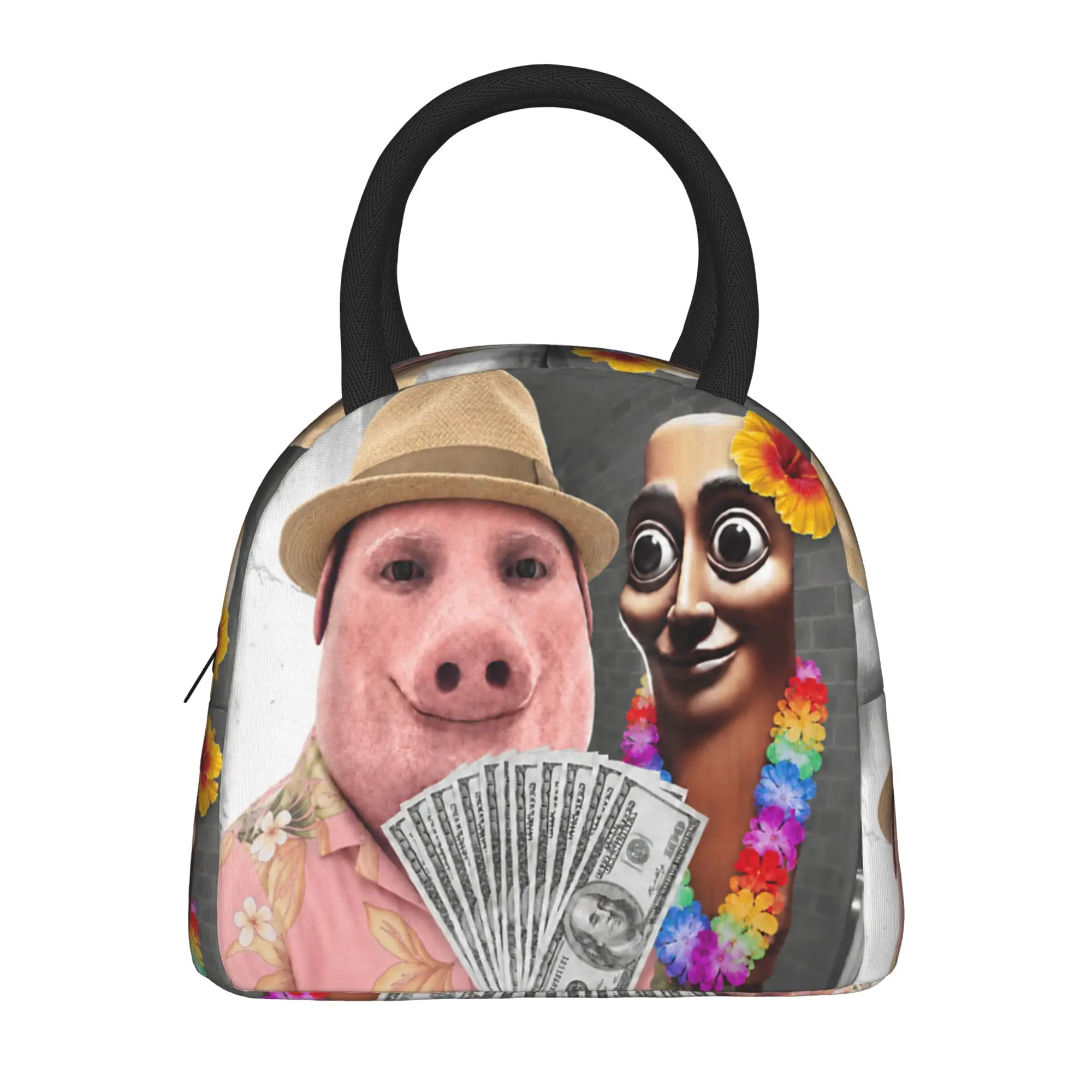 There is Motion at Your Front Door Tung Tung Tung Sahur Lunch Bag  School Lunch Box Child Casual Graphic Design Tote Food Bags