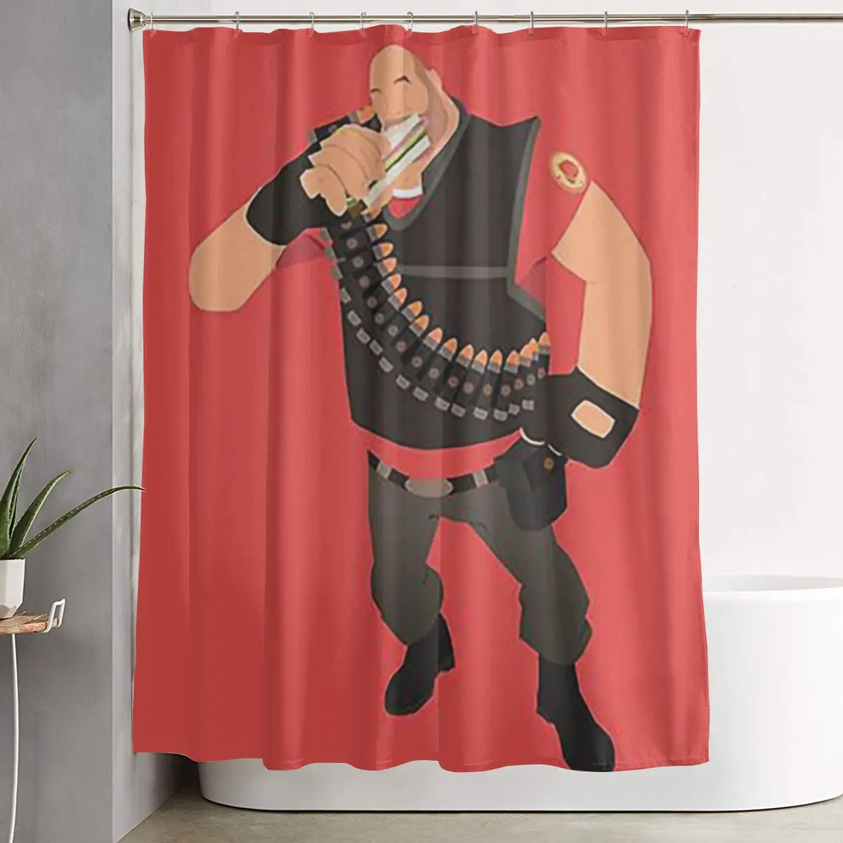 

Team Fortress 2 - Heavy Shower Curtain Bathroom Polyester Waterproof Bath Curtains with Hooks