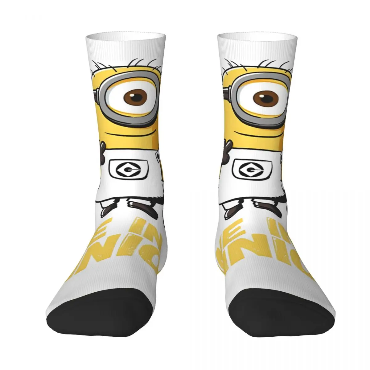 Minions MINISO Stockings Women Men Text Socks Warm Soft Funny Socks Autumn Skateboard Anti Skid Graphic Socks Gift Idea