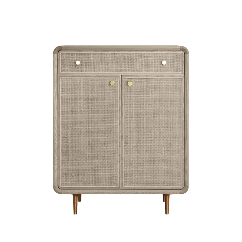 

American rattan shoe cabinet, living room entrance cabinet, entrance entrance foyer cabinet, Nordic simple modern Japanese solid