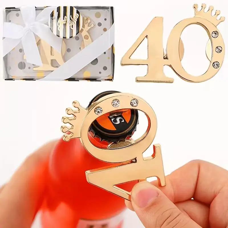 1PC Bottle Opener for 40th Birthday Party Gifts for Guests with Packing Box for Company Bar Celebration Souvenirs Opener Gifts