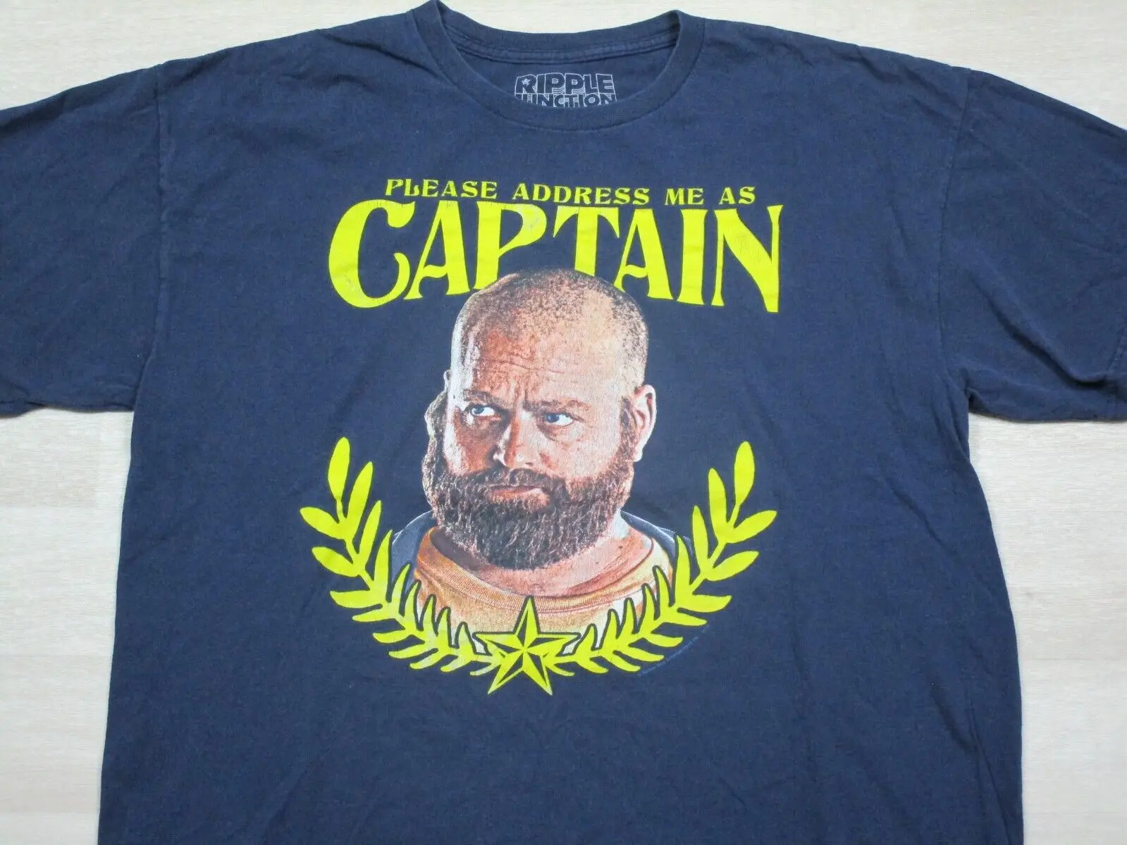 THE HANGOVER 2 Movie ZACH GALIFIANAKIS Address Me As CAPTAIN T-Shirt (XL)