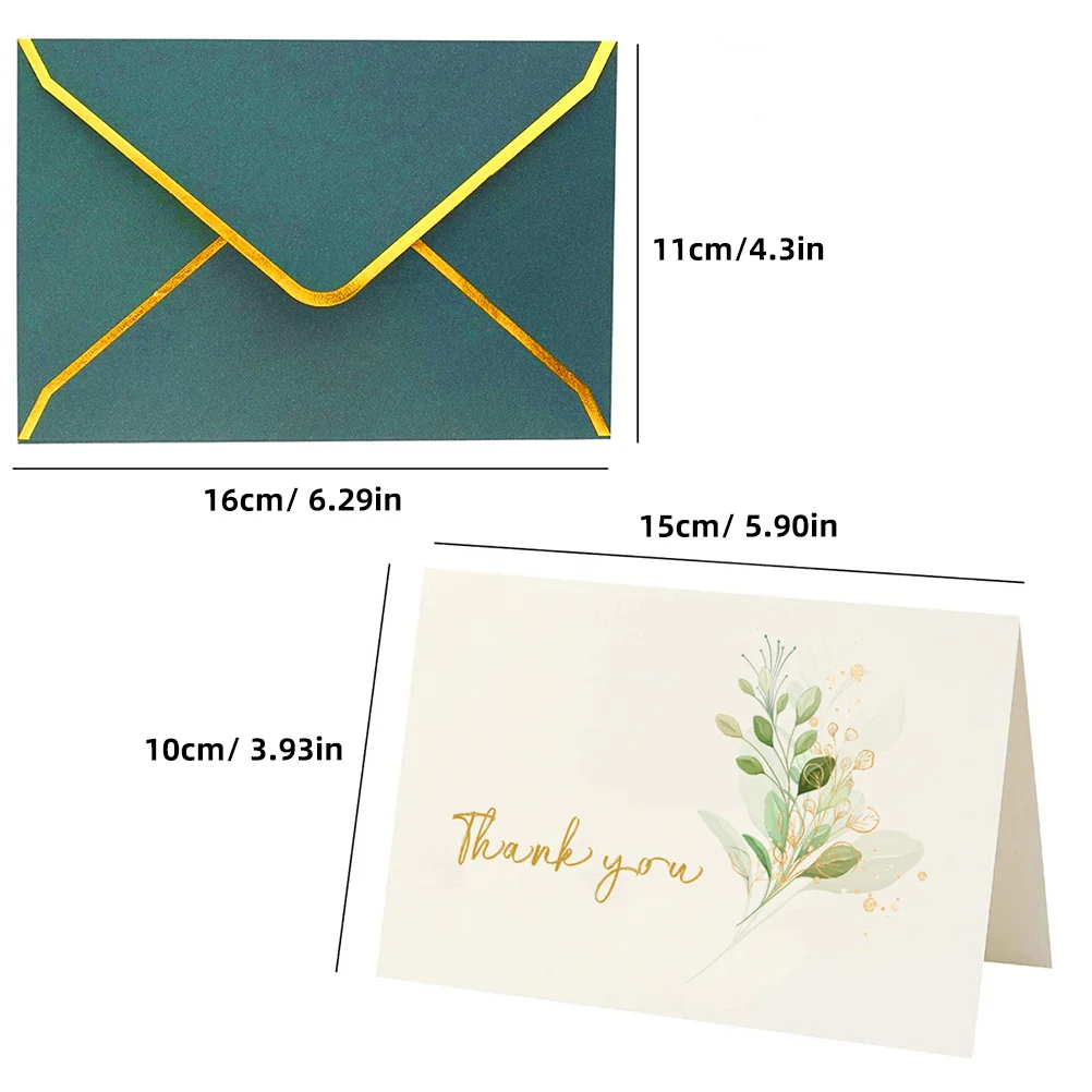 6 Pcs Birthday Card Gift Packing Thank Cards Wedding Accessories You with Envelopes Paper Thanks Present Delicate Men and Women