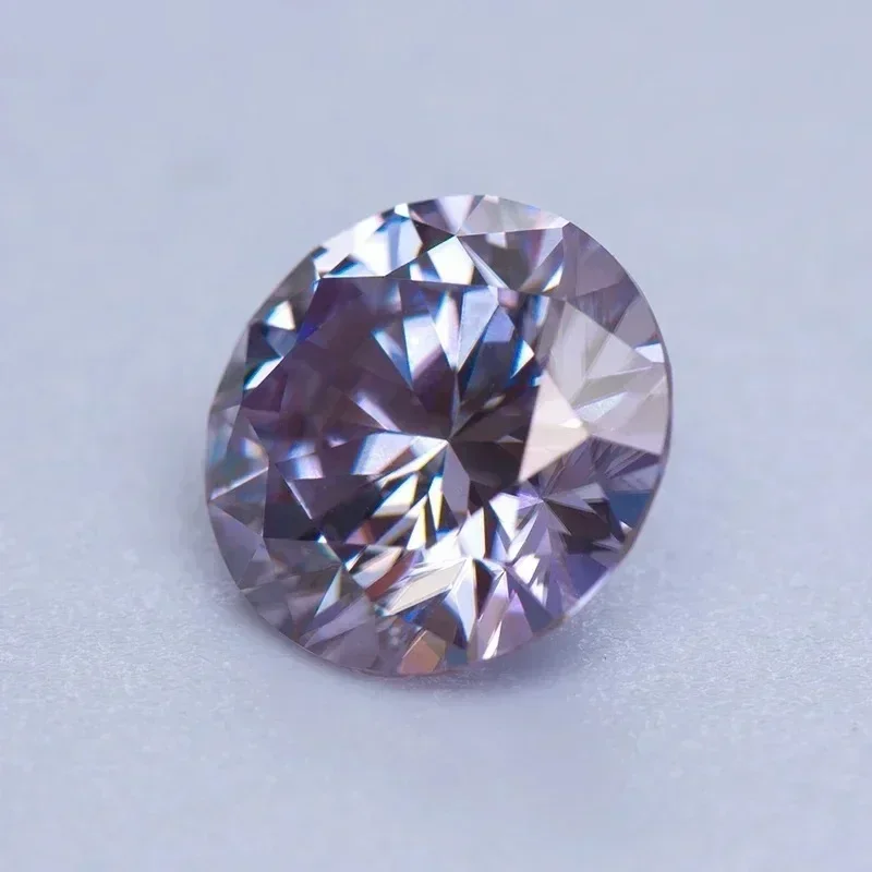 Moissanite Round Shape VVS1 Light Purple Color Beads for Charms DIY Jewelry Making Pendant Rings Materials with GRA Certificate
