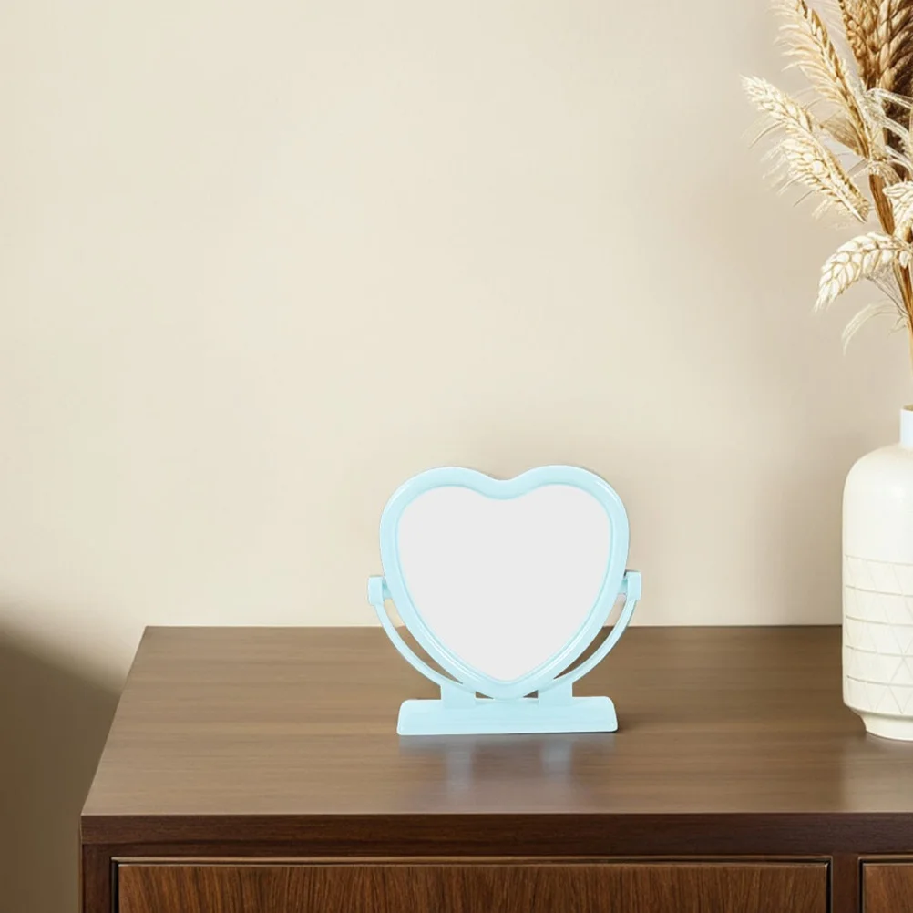 2 Stück doppelseitiger herzförmiger Make-up-Spiegel, eleganter tragbarer Kosmetik-Desktop-Spiegel für Schreibtisch-Arbeitsplatte