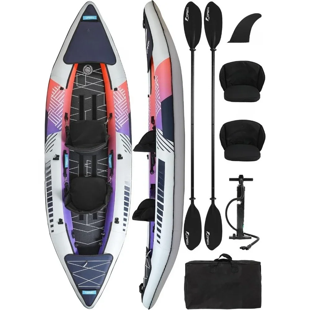 

11'/14'6”Inflatable Kayak with Drop Stitch Floor and Accessories Including Kayak Seat with Thickened Cushion, Paddle
