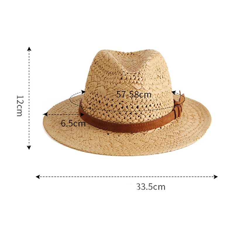 Vintage Straw Hat Summer Beach Sunshade Hat British Jazz Hollow Cap For Men Women Classic Cowboy Straw Cap Wholesale