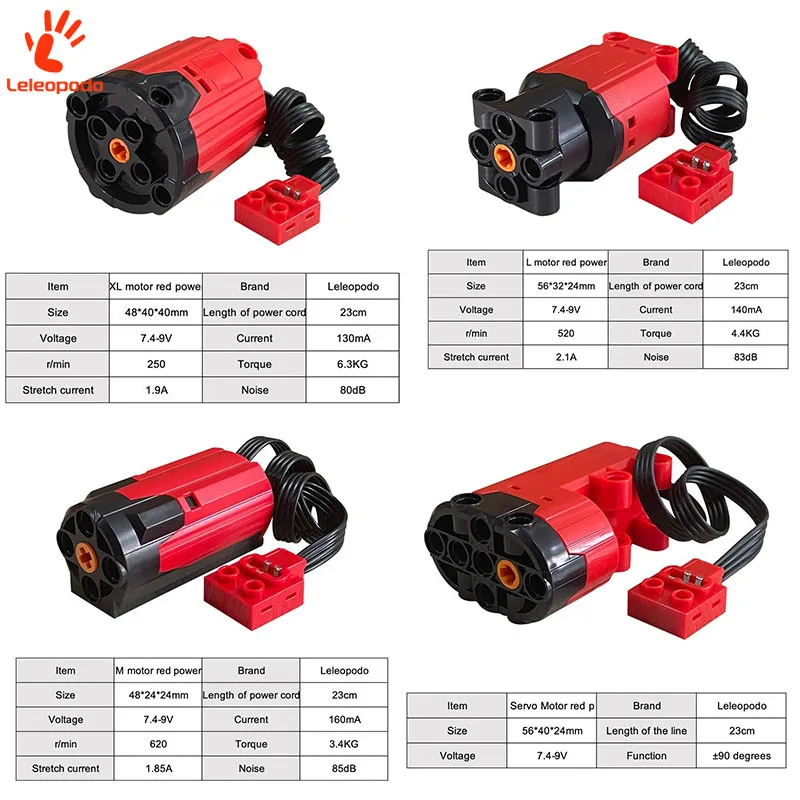 

4 шт. технические MOC силовые функции, детали красного цвета, улучшенные 8882 8883 88003 88004 M/L/XL, двигатель, сделай сам, строительные блоки, игрушки, аксессуары