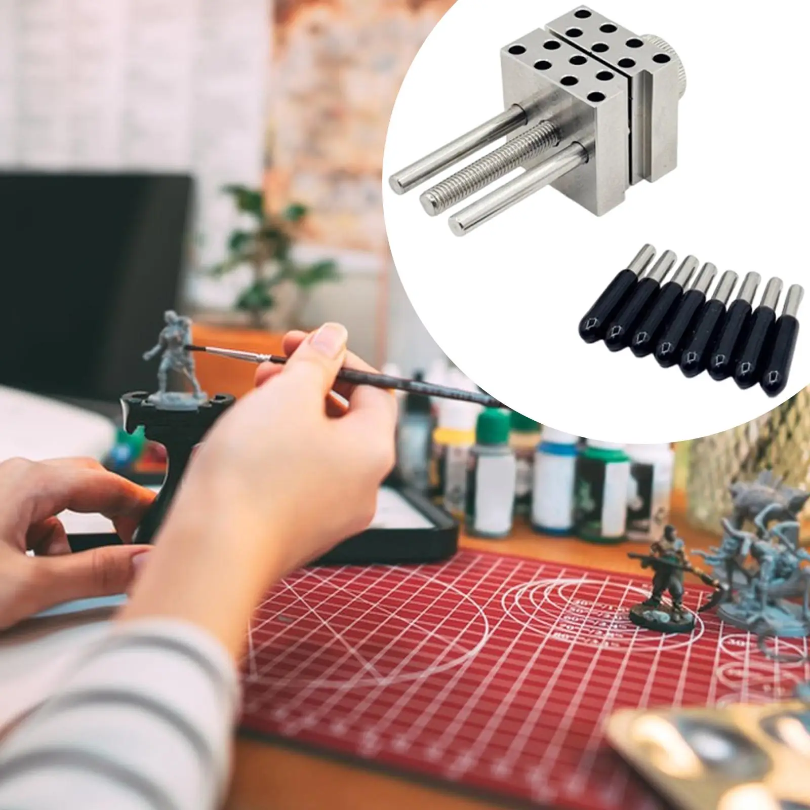 Small Stainless Steel Bench Vise Adjustable Clamp for Models Hobbies Jewelry Watches Repair DIY Craft