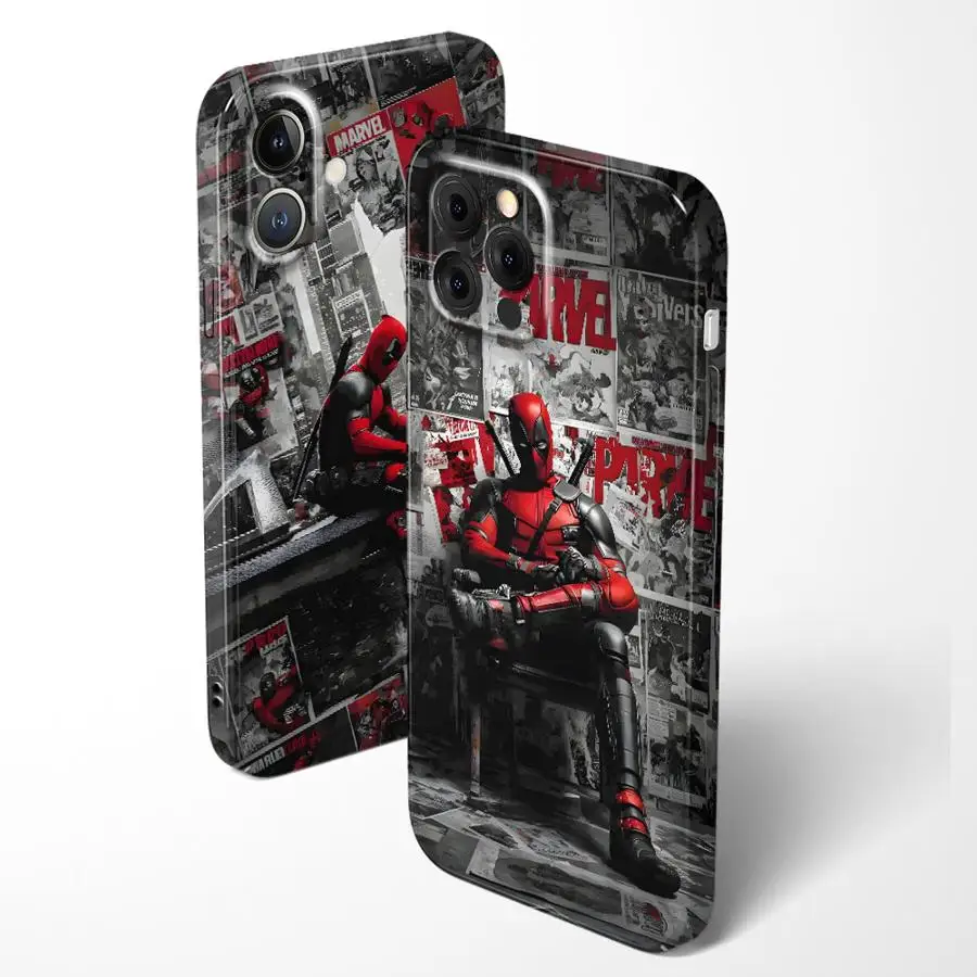 

Жесткий чехол для телефона iPhone 16 Pro Max 15 Plus 12 XR X 14 13 11 Marvel Газета Дэдпул