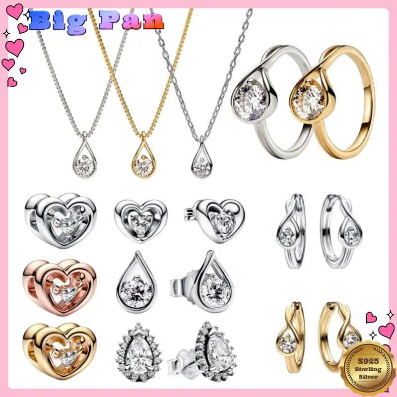 

Hot Sterling Silver jewelry Earrings Suitable For 2025 Infinite Love Collection Girl Necklace Ring Original Gift