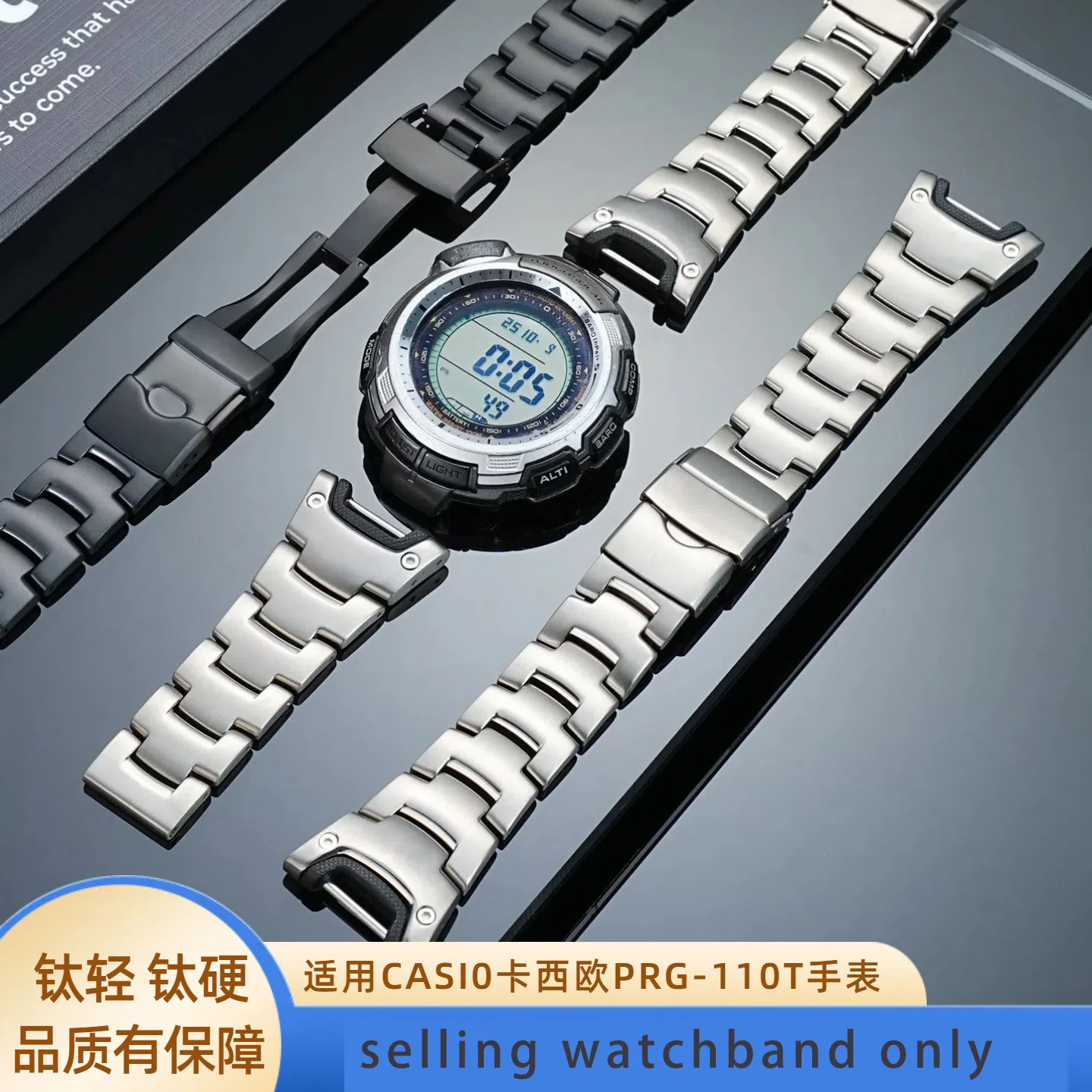 

Ремешок для часов Casio серии PROTREK PRG-110T/Y PRW-1300Y из титанового сплава с черным мужским браслетом, аксессуары для часов.