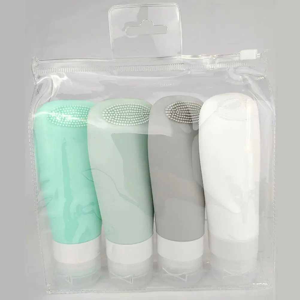 

5Pcs Silicone Travel Bottle Set Leakproof Refillable Toiletry Containers Portable Dispenser for Lotion Shampoo Body