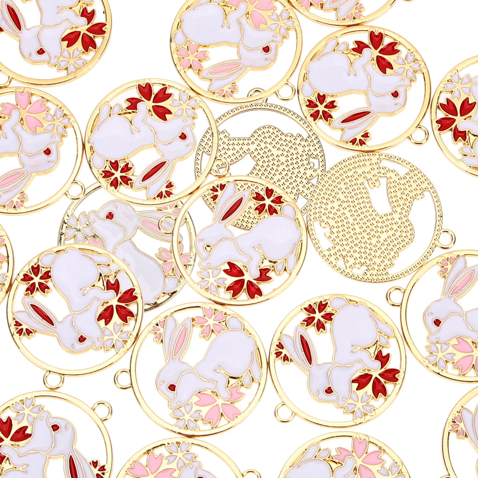 

20Pcs Year of The Rabbit Bunny Charms Jewelry Making Kit for Bracelets Earrings Necklace Easter DIY Crafts Bunny Charms