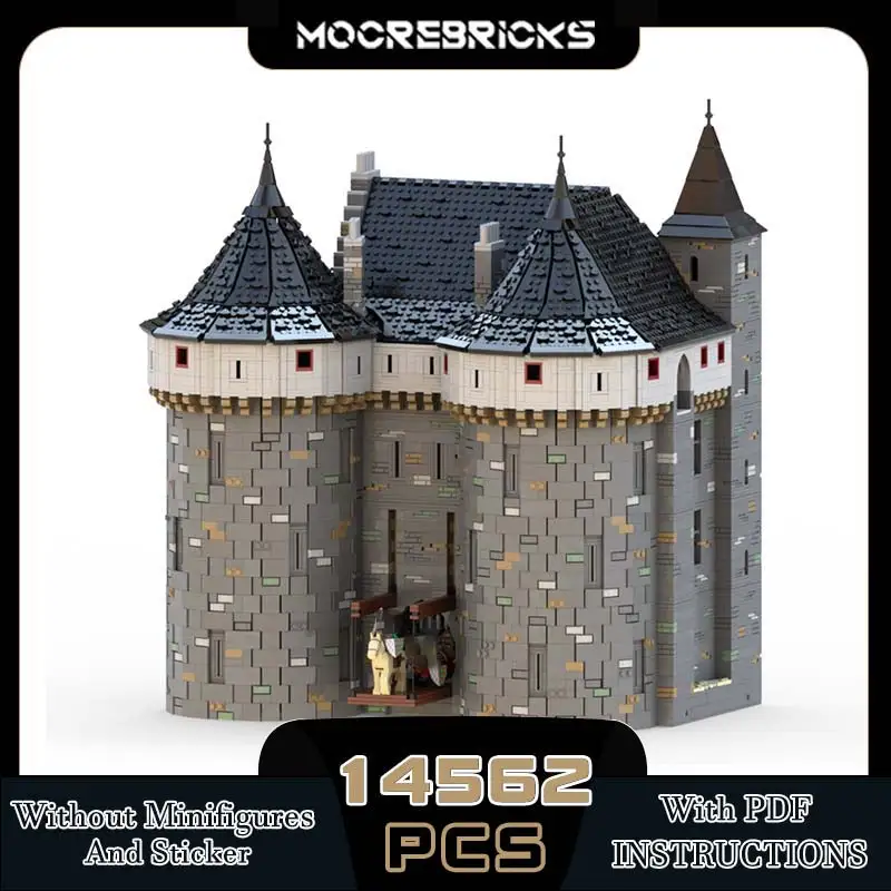 Landmark Castle in Brittany Great Gate Building Blocks DIY Assemble Model House Granule Bricks Toys Children's Collection Gifts