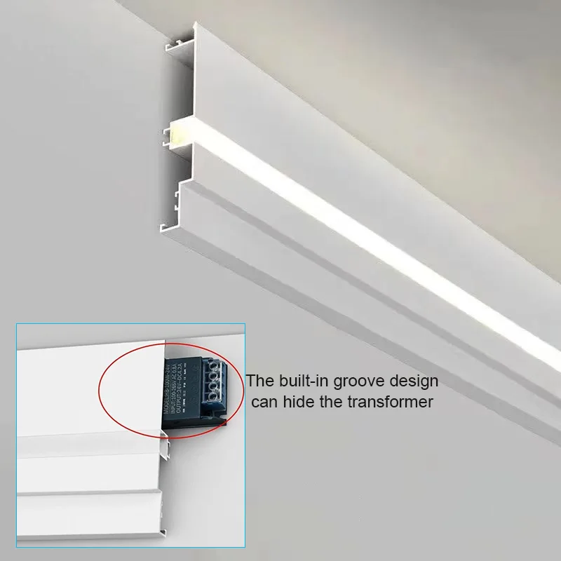1.5m Wall Washing Aluminum Profile Surface Mounted Free Ceiling Top Corner Indoor Linear Lamp Gypsum Strip Light Channel