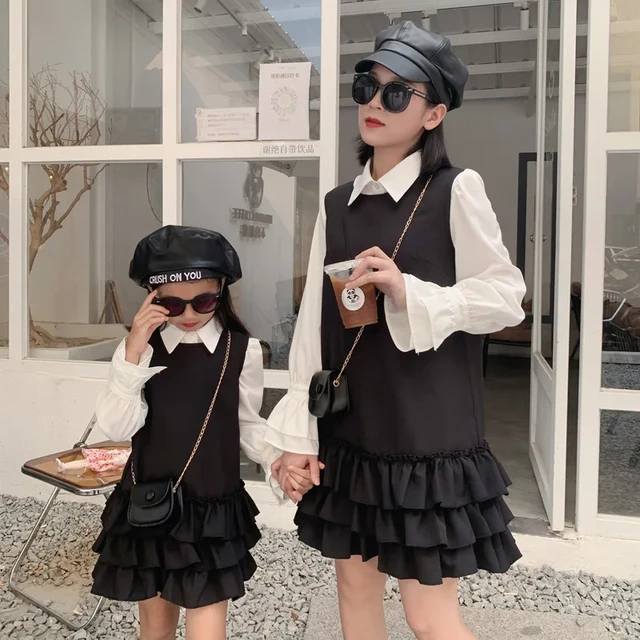 Mother Daughter Matching Dress Women Business Suits Spanish Mommy Children Clothes French Mom And Baby Girl Blouse Dresses Sets AliExpress