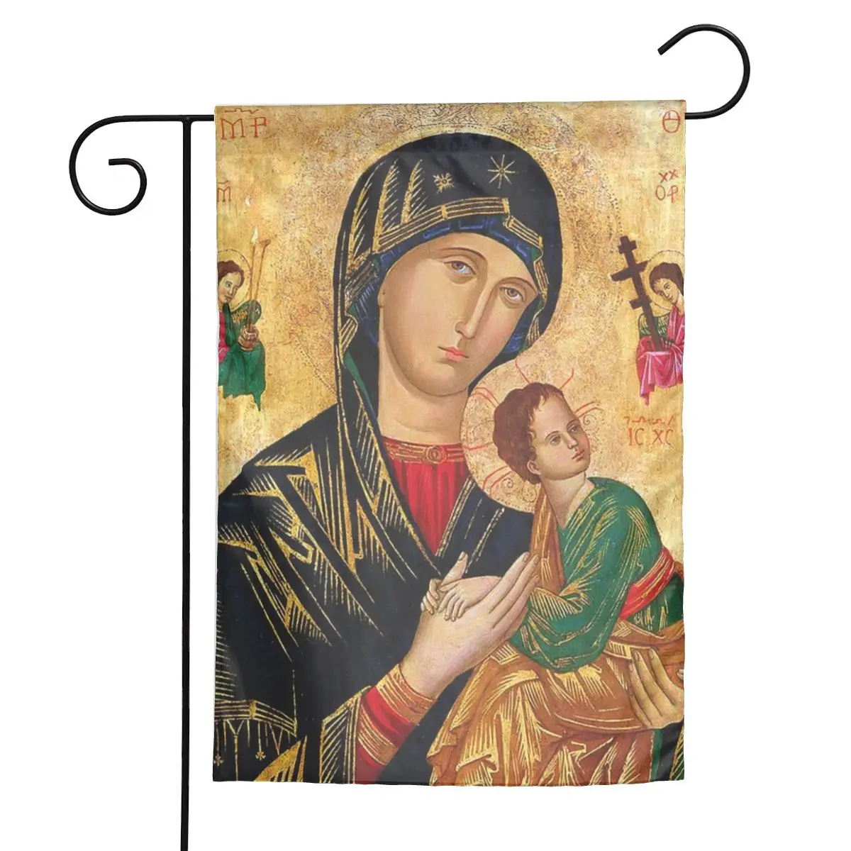 Custom Our Lady Of Perpetual Help Garden Flag 12x18 Inch Double Sided Outside Roman Catholic Virgin Mary Yard Flags for Outdoor