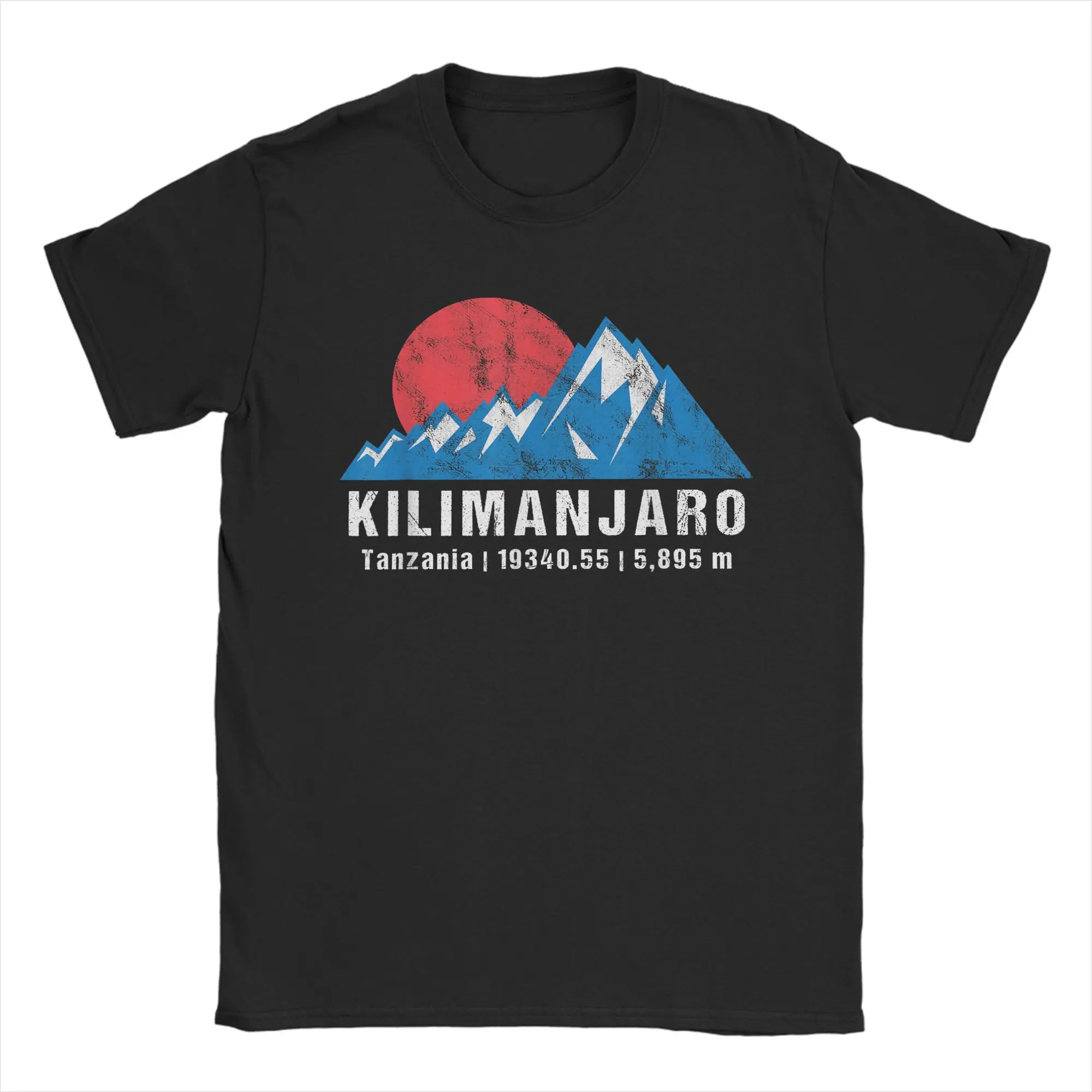 

Мужская футболка в стиле ретро Kilimanjaro Mountains, африканская хлопковая одежда, модная футболка с короткими рукавами и круглым вырезом, летние футболки