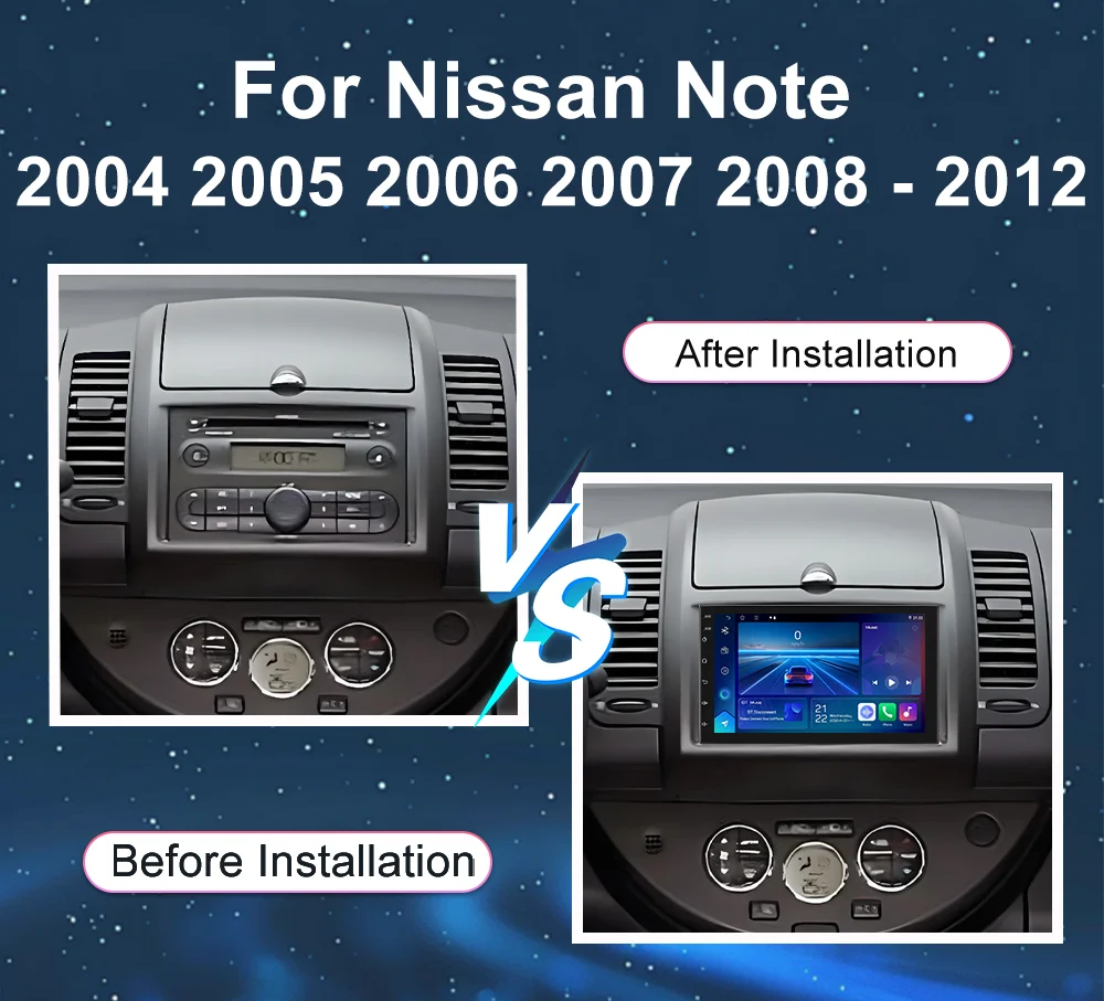 Android 16 Auto Car Radio For Nissan Note 2004 2005 2006 2007 2008 - 2012 Carplay Multimedia Player GPS Navigation DSP BT Stereo