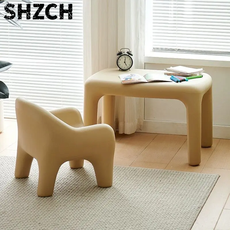 スカンジナビアベビー学習椅子テーブルセット子供用ドーパミン学習スツール輸入高品質peプラスチック屋外用小さな椅子