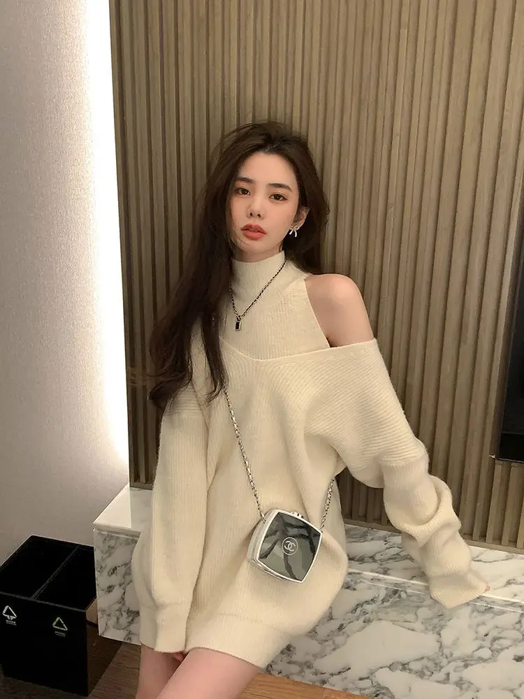 

Sweaters Jumpers Pullovers Woman Top Mohair Business Look Baggy Punk Rock Alternative Grunge Band Concert Festival Winter Simple