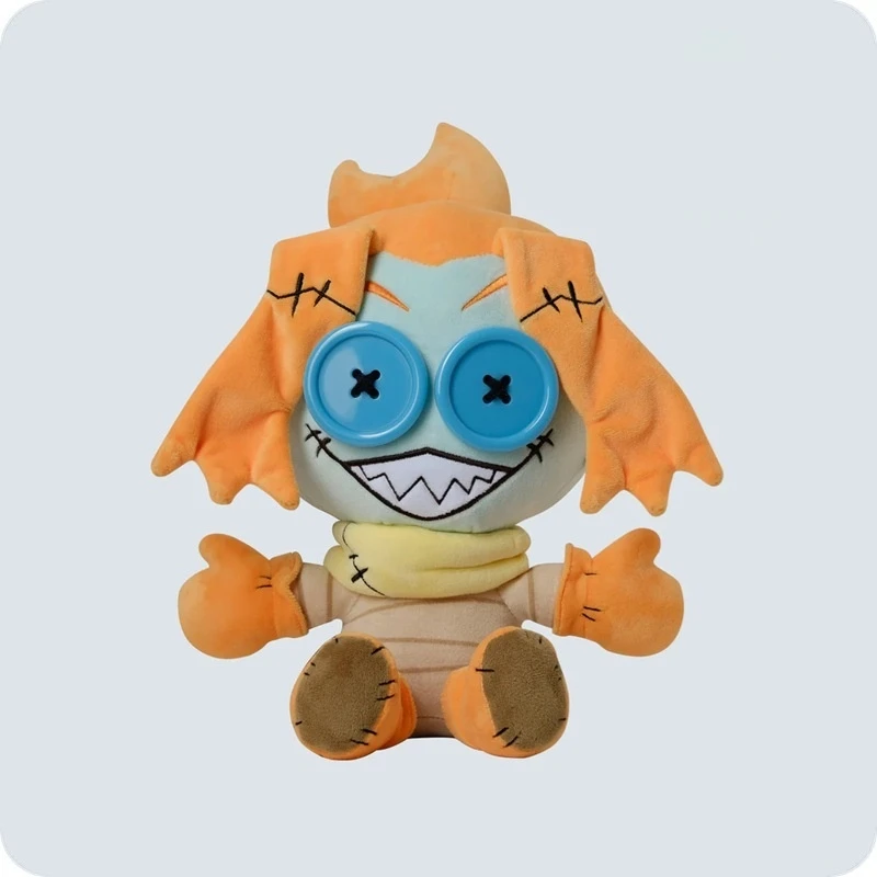 Pluszak Mel z Gaslight District, Mel z dużymi włosami w kształcie chleba, wypchana lalka, urocza miękka pluszowa zabawka dla fanów i kolekcjonerów.