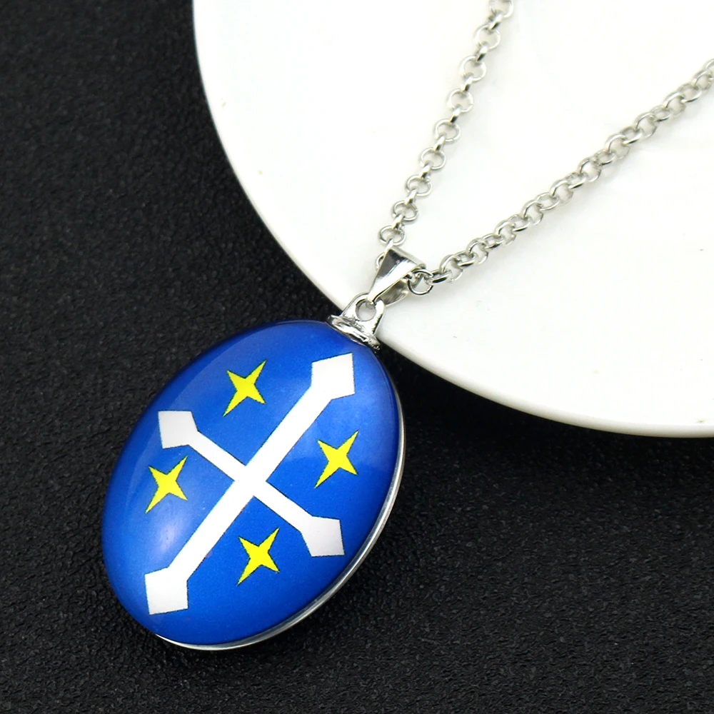 Anime Black Clover Yuno Ketting Blauwe Molensteen Vintage Kruisbeeld Kruis Yuno Grinberryall Hanger Cosplay Props 