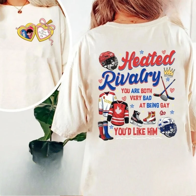 

Новинка: Утепленная футболка с принтом в стиле Rivalry, универсальная, с круглым вырезом, свободного кроя, повседневная, с коротким рукавом