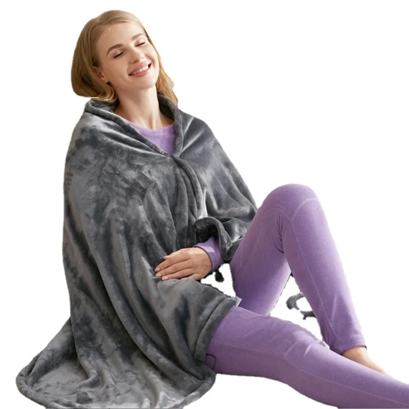 

2024 YAOYUAN Winter blanket rechargeable heated blanket office lunch break nap plus velvet warm heating shawl