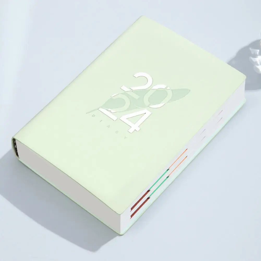 สมุดแพลนเนอร์ปฏิทิน2024สมุดโน๊ตบุค400หน้าสำหรับนักเรียนธุรกิจออฟฟิศที่ราบรื่น