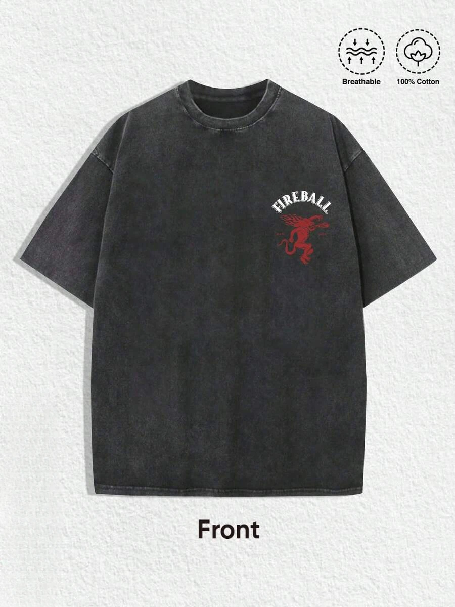 Men's Vintage Whiskey Inspired T-Shirt - Black Wash Tee Featuring 