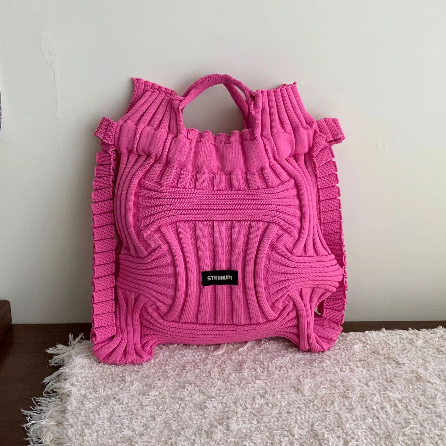 Borse per maglieria Lawaia Zaino Borsa tote estetica alla moda Borsa per maglieria per le vacanze Borsa in macramè 1 pezzo Borsa carina all'uncinetto