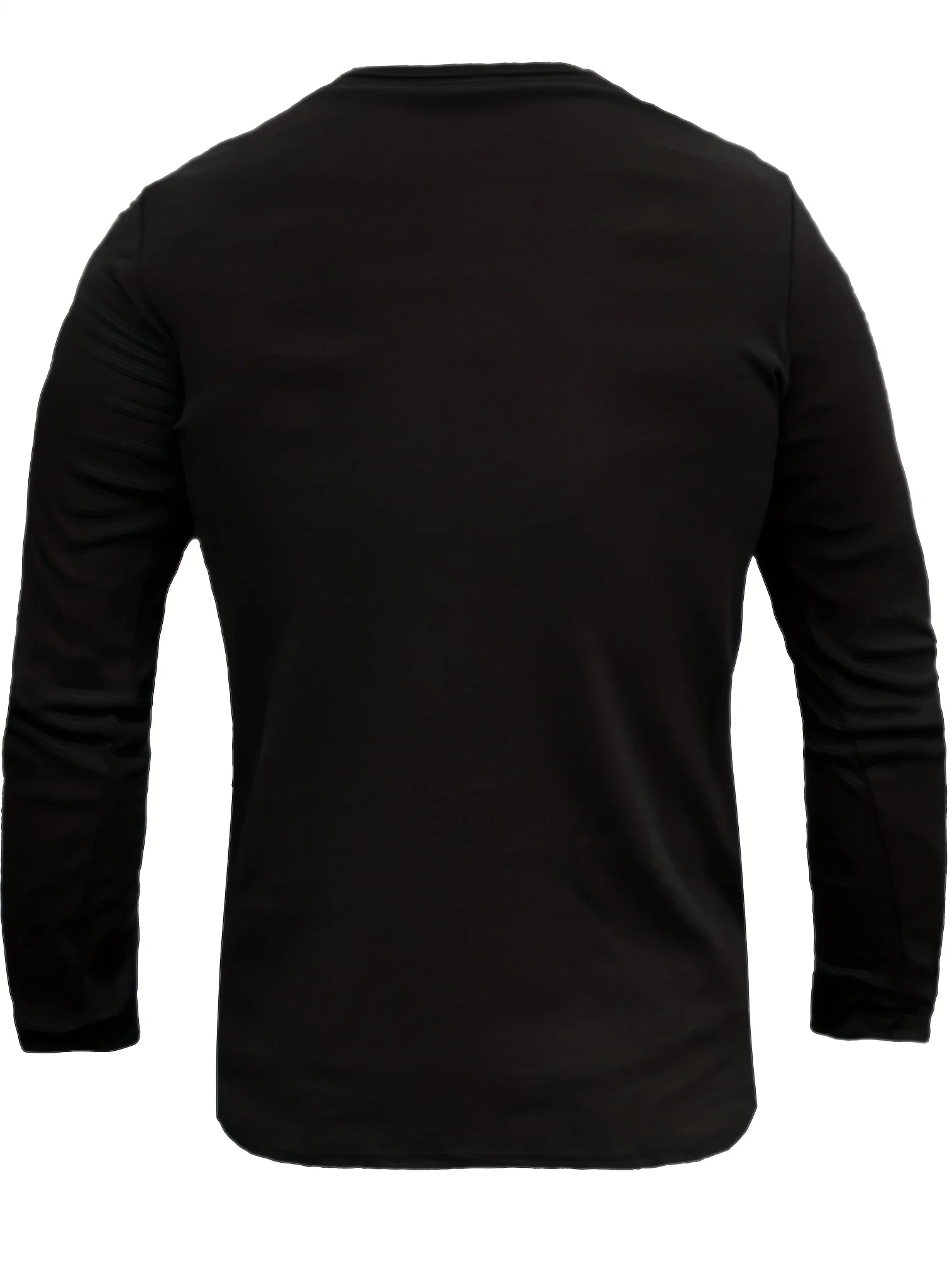 New bodybuilding long sleeve Henley T-shirt sports stretch casual base shirt