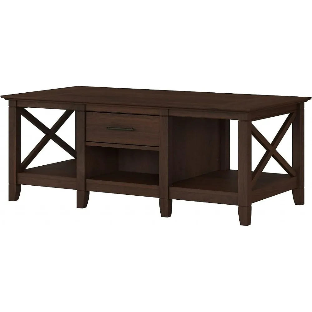 Coffee Table with Storage with Aged Bronze Hardware | Center Counter for Living Room, 47Wx24Dx18H Coffee Tables