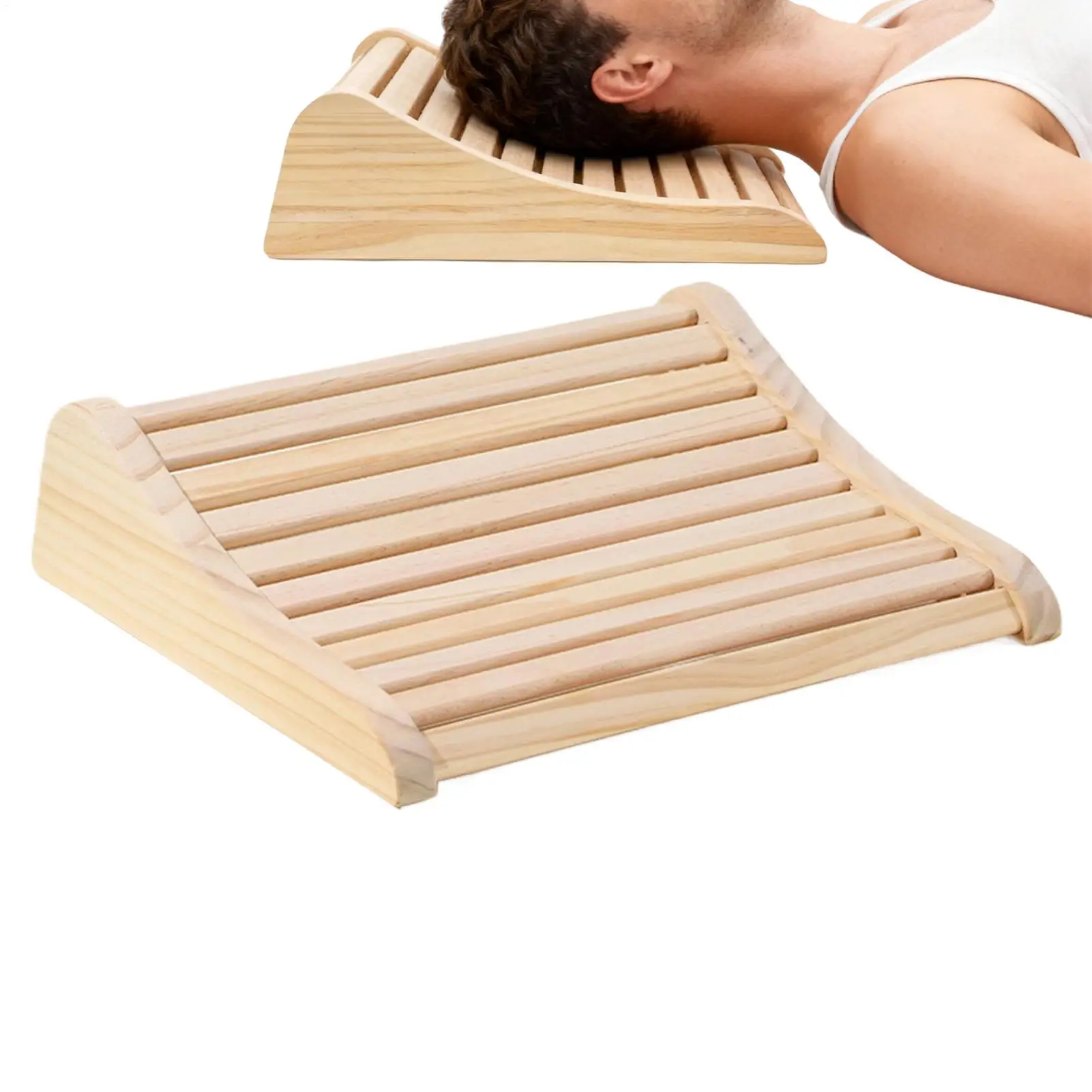 

Wooden Pillow Headrest Ergonomic Hollow Cervical Cushion Head Pillow For Spa Gym Hotel Room Personal Relaxation Post-Workout