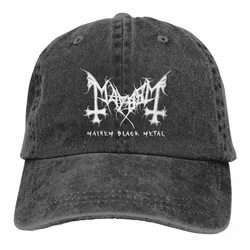 Mayhem Black Metal Band Accessories Men Women Baseball Caps Distressed Denim Caps Hat Retro Outdoor Running Golf Headwear