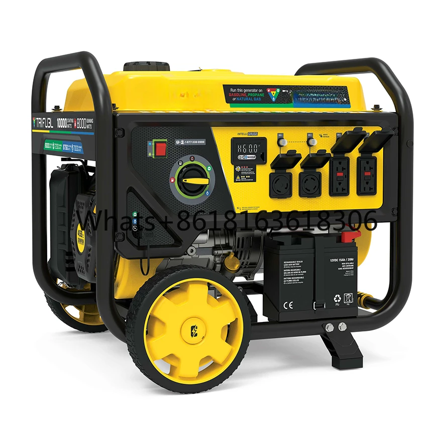 

Champion hot seller 8kw Single Phase LPG NG Tri Fuel Electric for Home Use Open Frame gasoline Generators with CO Shield