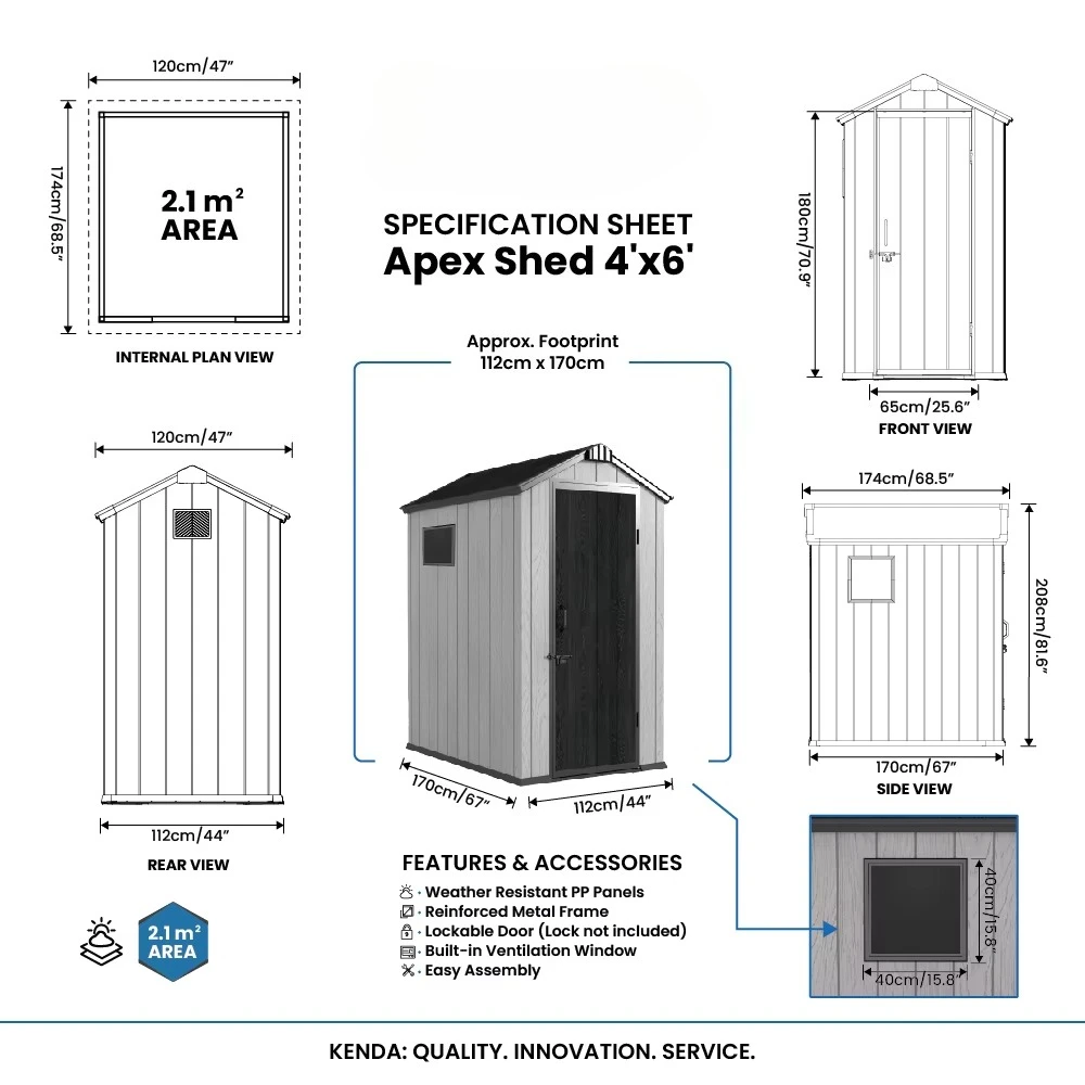 Customize 4x6 Storage Shed Garden Storage House Weather Resistant Lockable Door for Garden Tools Backyard Patio Patio Equipment
