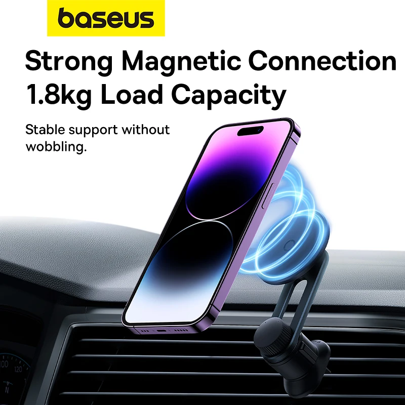 

Baseus Magnetic Phone Holder 360 Degree Mobile Phone Stand Air Vent Phone Support Hook For iPhone 12 13 14 For Samsung S23