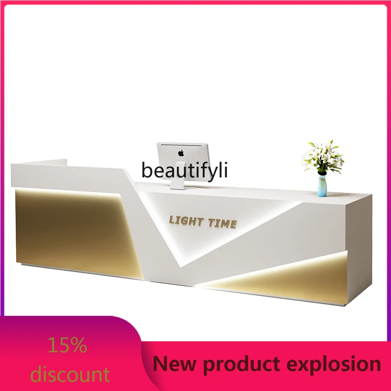 

Company Reception Desk Simple Modern Clothing Store Bar Counter Affordable Luxury Style Studio Counter Beauty Salon Cashier