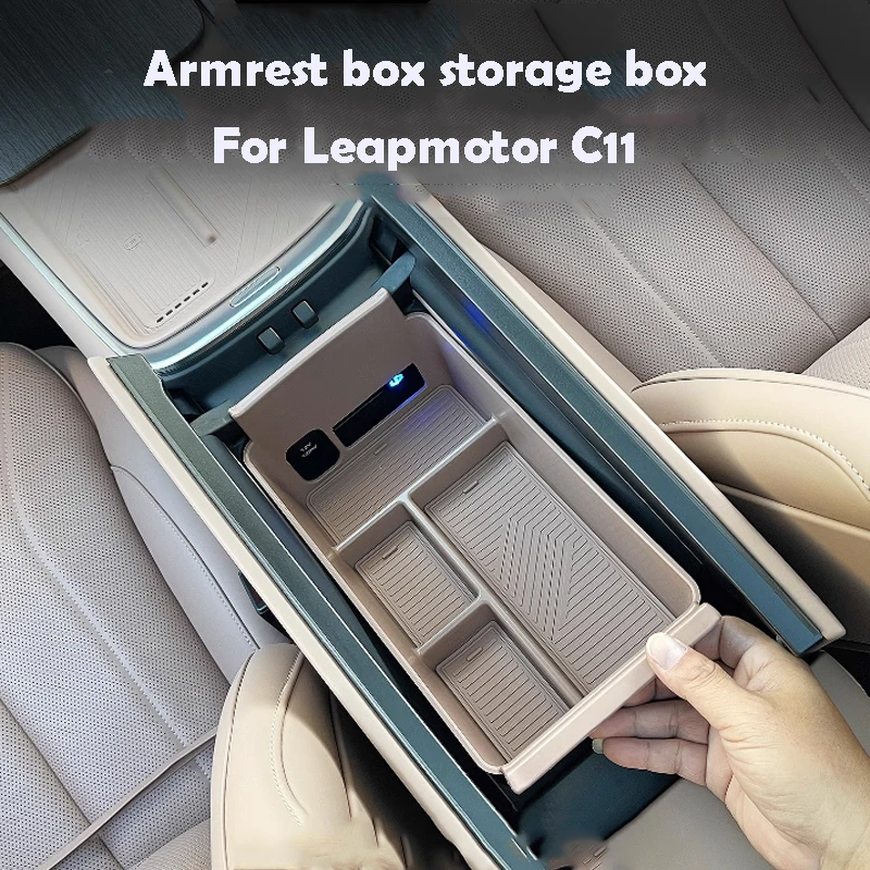 

For Leapmotor C11 2025 2026 Armrest Box Storage Box Plastics Material Interior Accessories