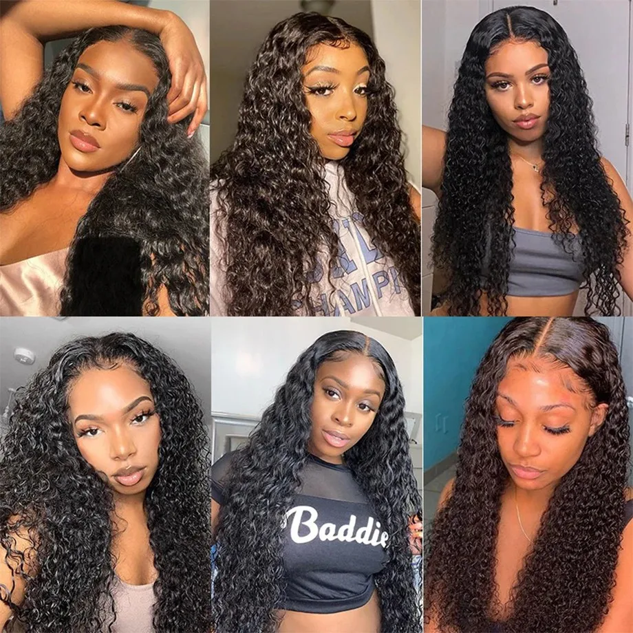 360 Lace Frontal Wigs Human Hair Deep Wave Wigs for Black Women HD Transparent Glueless Curly Lace Frontal Wigs Pre Plucked